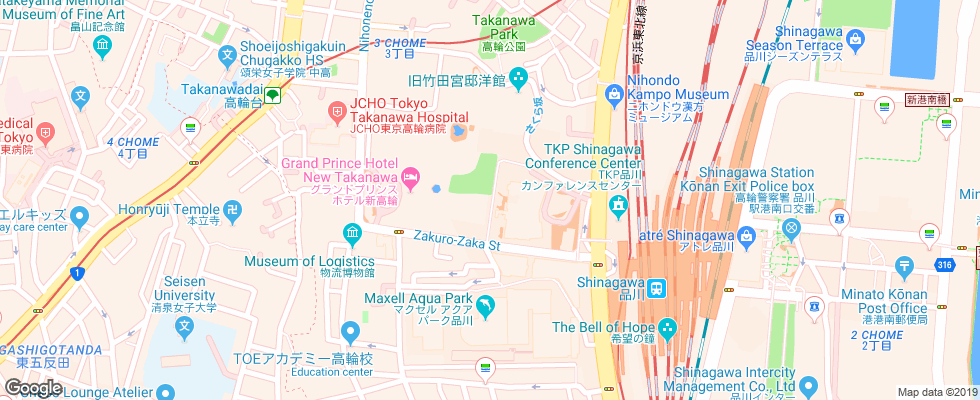 Отель The Prince Sakura Tower Tokyo на карте Японии