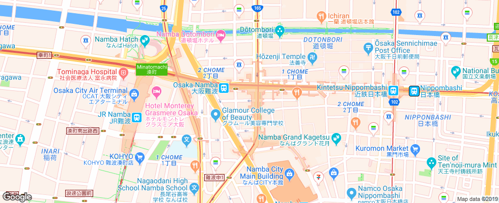 Отель The Ritz-Carlton Osaka на карте Японии