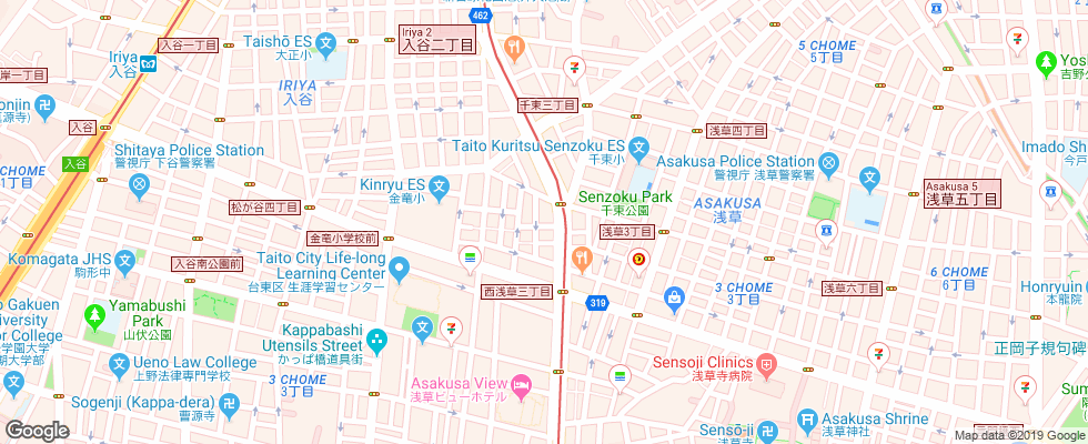 Отель Toyoko Inn Tokyo Asakusa Senzoku Tsukuba Express на карте Японии