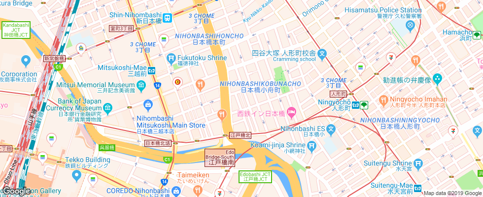 Отель Villa Fontaine Nihombashi Mitsukoshimae на карте Японии