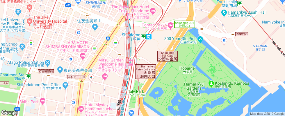 Отель Villa Fontaine Shiodome на карте Японии