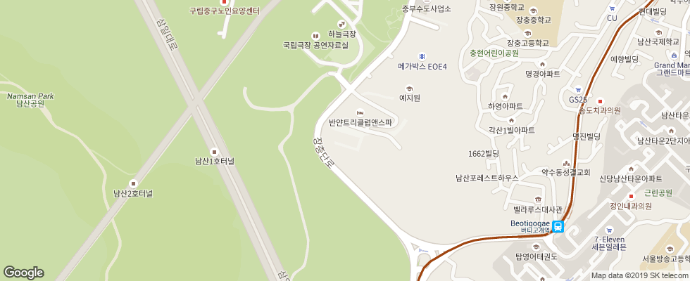 Отель Banyan Tree Club & Spa Seoul на карте Южной Кореи