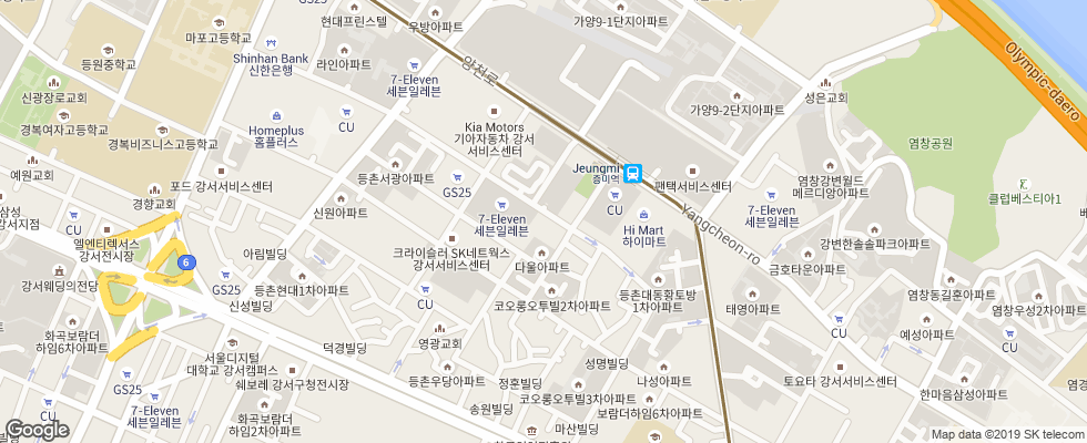 Отель Benikea Seoul Hotel на карте Южной Кореи