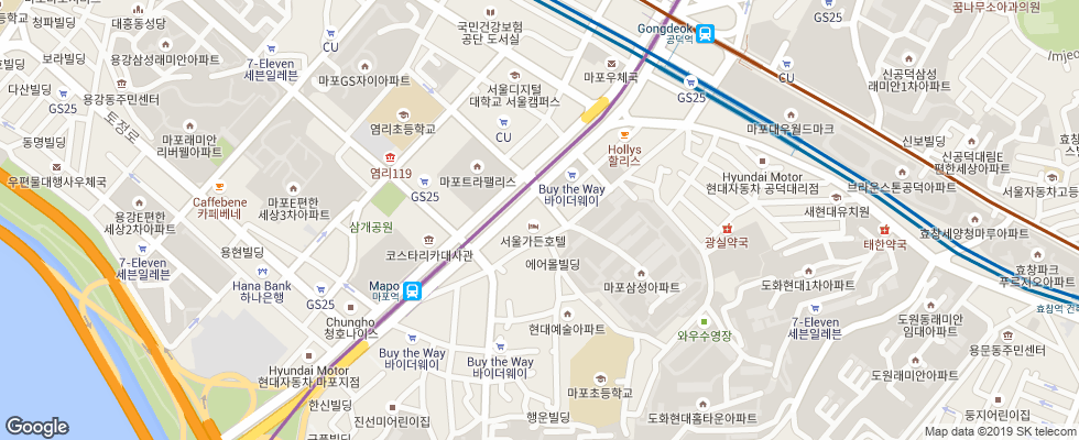 Отель Best Western Premier Seoul Garden на карте Южной Кореи