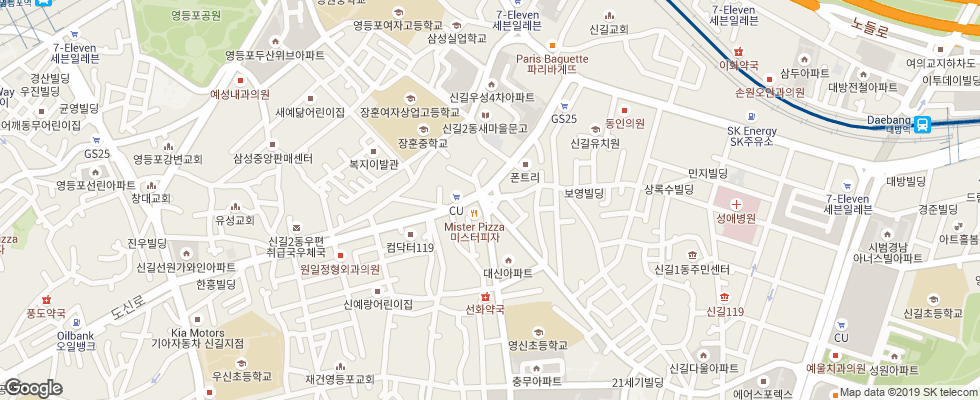 Отель Courtyard Seoul Times Square на карте Южной Кореи