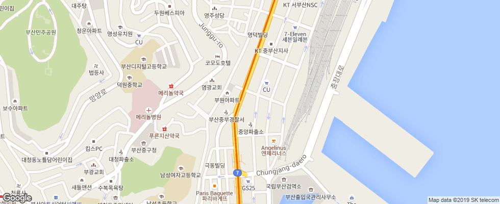Отель Crown Harbour на карте Южной Кореи