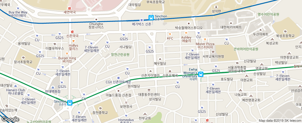 Отель Ever 8 на карте Южной Кореи