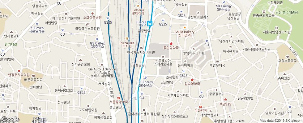 Отель Four Points By Sheraton Seoul Namsan на карте Южной Кореи