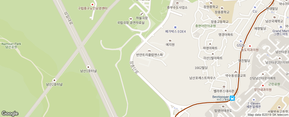Отель Fraser Place Central на карте Южной Кореи