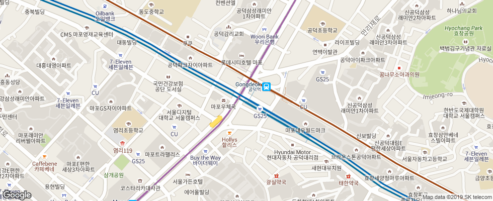 Отель Glad Hotel Mapo на карте Южной Кореи