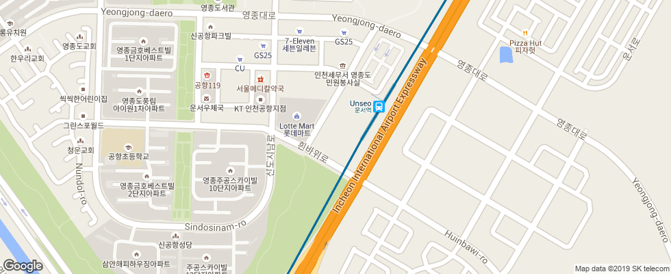 Отель Golden Tulip Incheon Airport Hotel на карте Южной Кореи