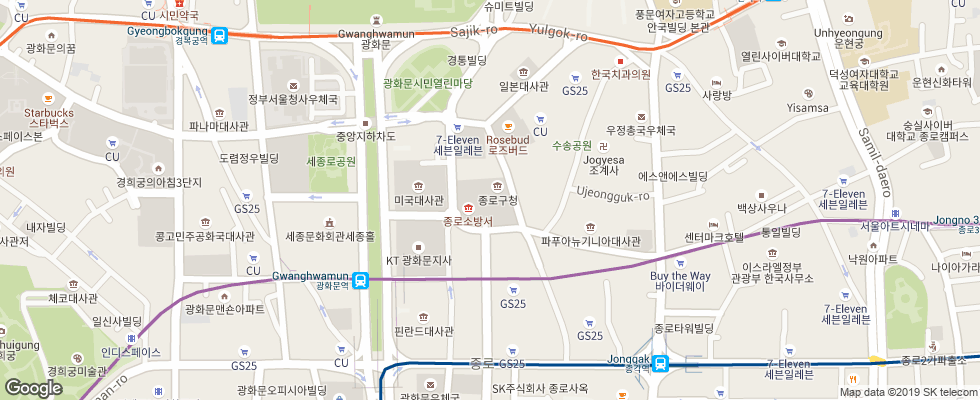 Отель Hotel At Home на карте Южной Кореи