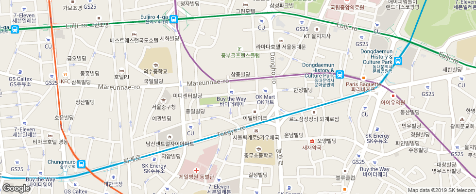 Отель Hyundai Residence на карте Южной Кореи