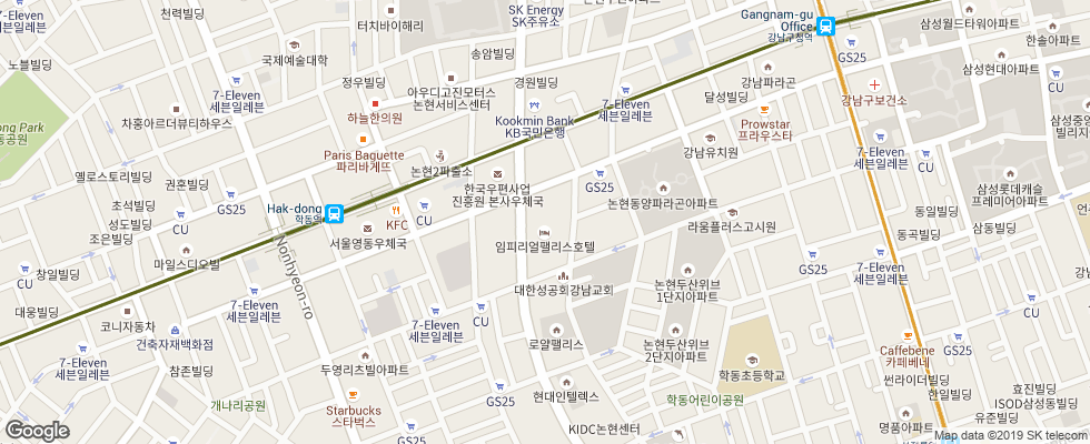Отель Imperial Palace на карте Южной Кореи
