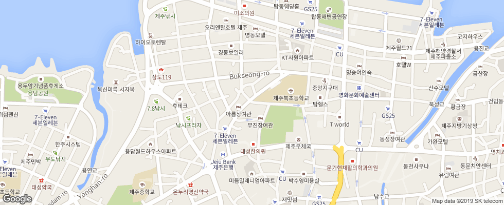 Отель Jeju Kal на карте Южной Кореи