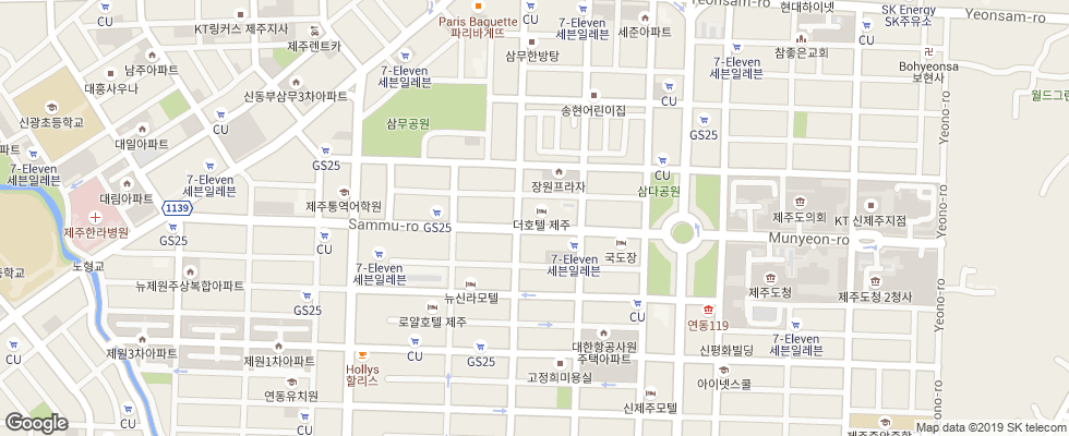 Отель Jeju Sun Hotel & Casino на карте Южной Кореи