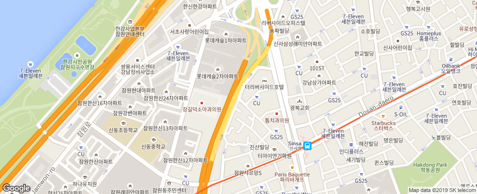 Отель Jw Marriott Hotel Seoul на карте Южной Кореи