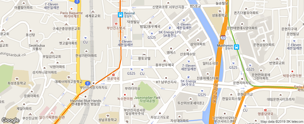 Отель Kukje Busan на карте Южной Кореи