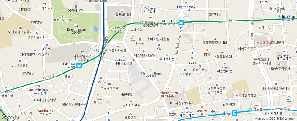 Отель Lotte Seoul - Downtown на карте Южной Кореи