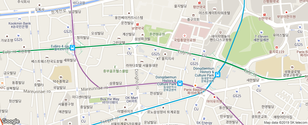 Отель New Chonji на карте Южной Кореи
