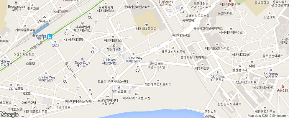 Отель Novotel Busan Ambassador на карте Южной Кореи