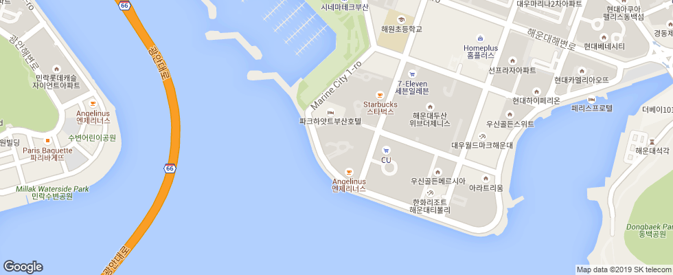 Отель Park Hyatt Busan на карте Южной Кореи