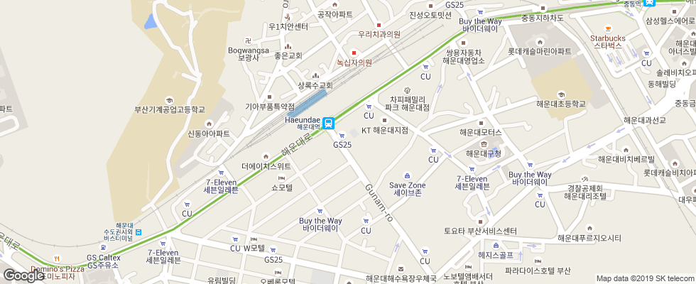 Отель Ramada Encore Haeundae на карте Южной Кореи