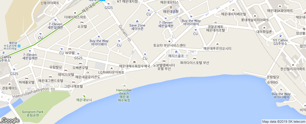 Отель Sea Cloud на карте Южной Кореи