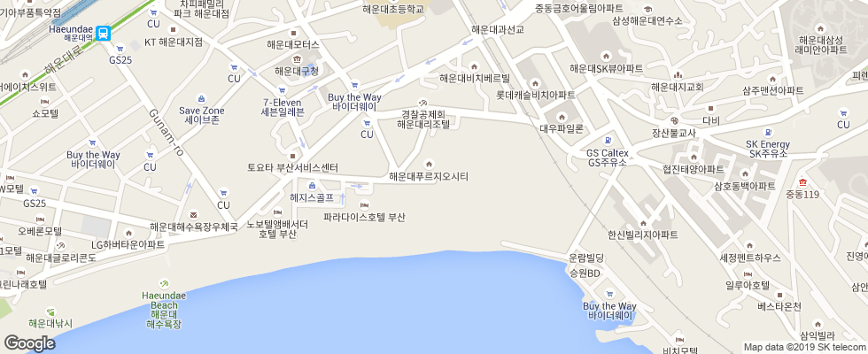 Отель The Mark Haeundae на карте Южной Кореи